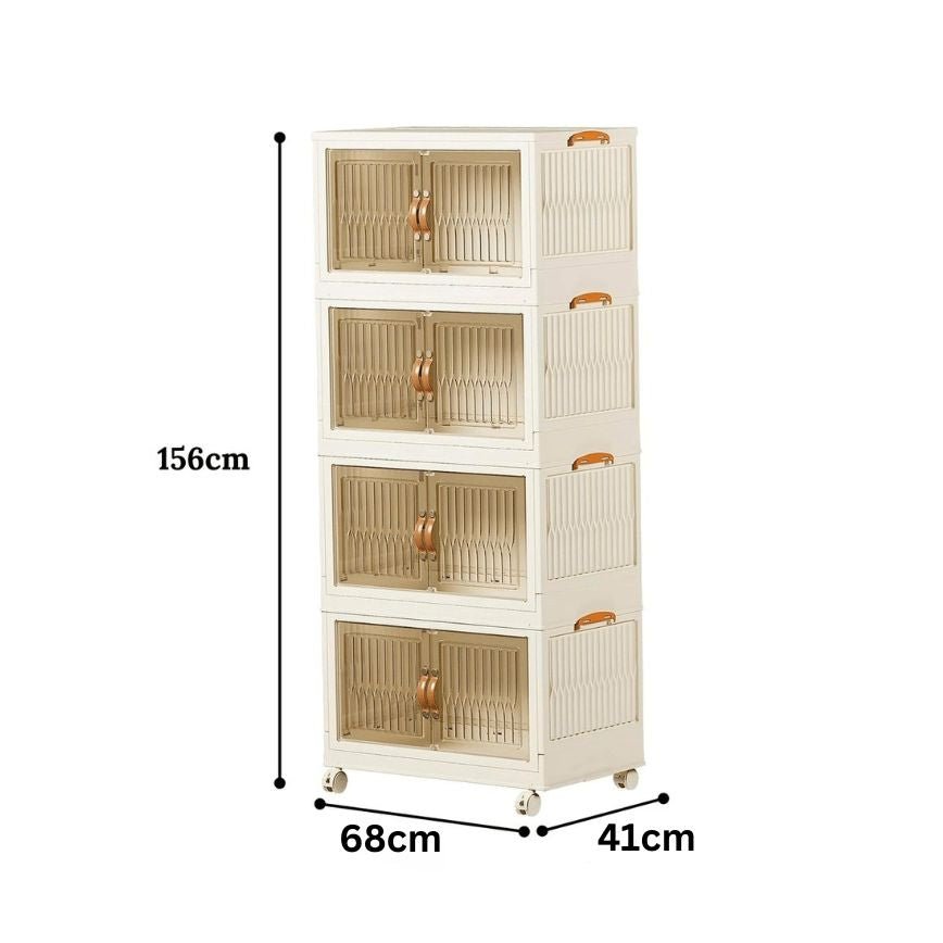 Foldable Double Door Storage Wardrobe Closet