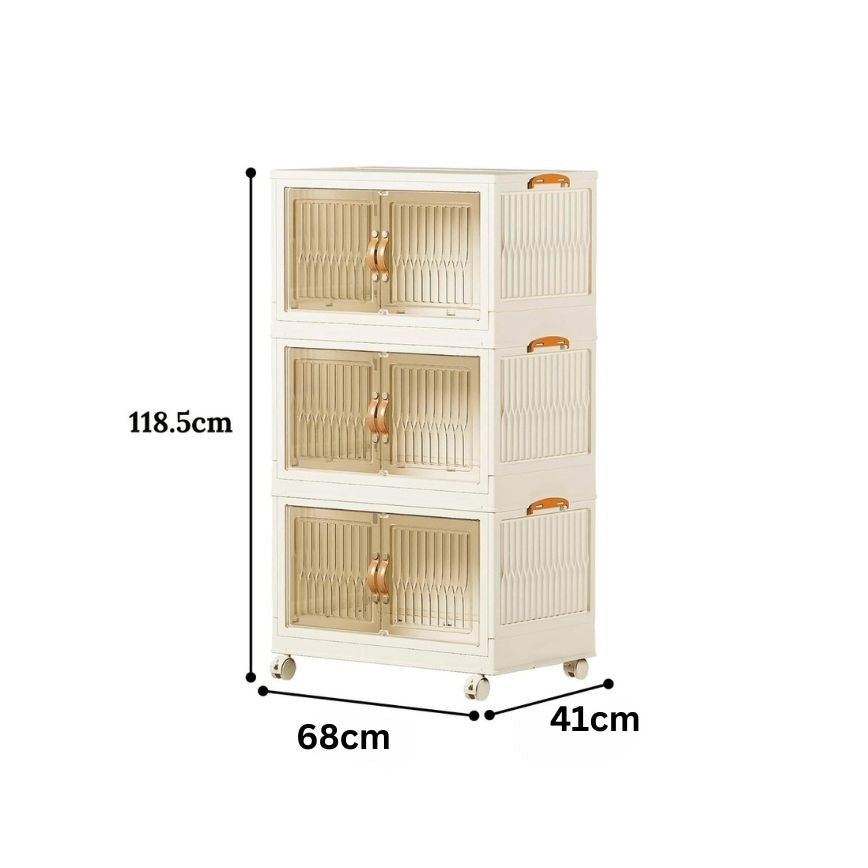 Foldable Double Door Storage Wardrobe Closet
