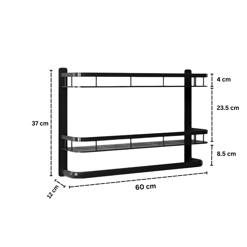 Multi-Purpose Wall-Mounted Aluminum Household Rack (60cm)