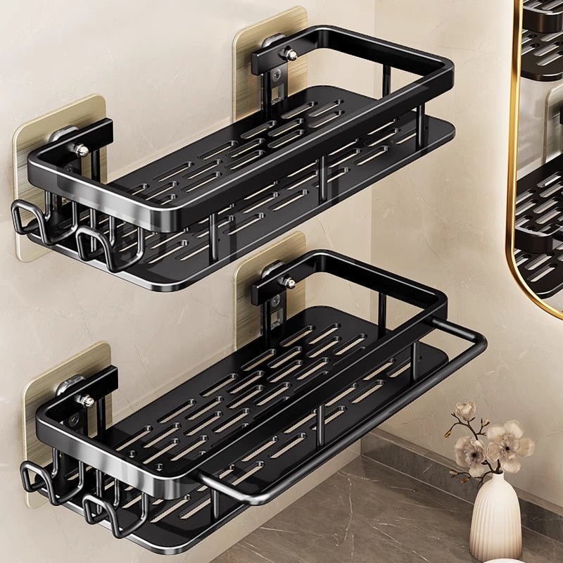 Multi-Functional Aluminum Alloy Wall-Mounted Bathroom Storage Rack (32cm)