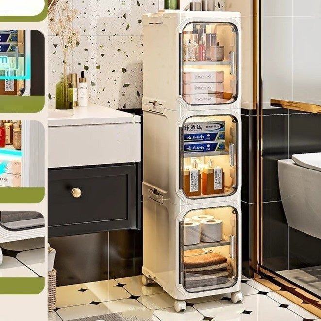 Multi-Purpose Foldable Rolling Storage Cabinet with Wheels (20cm)