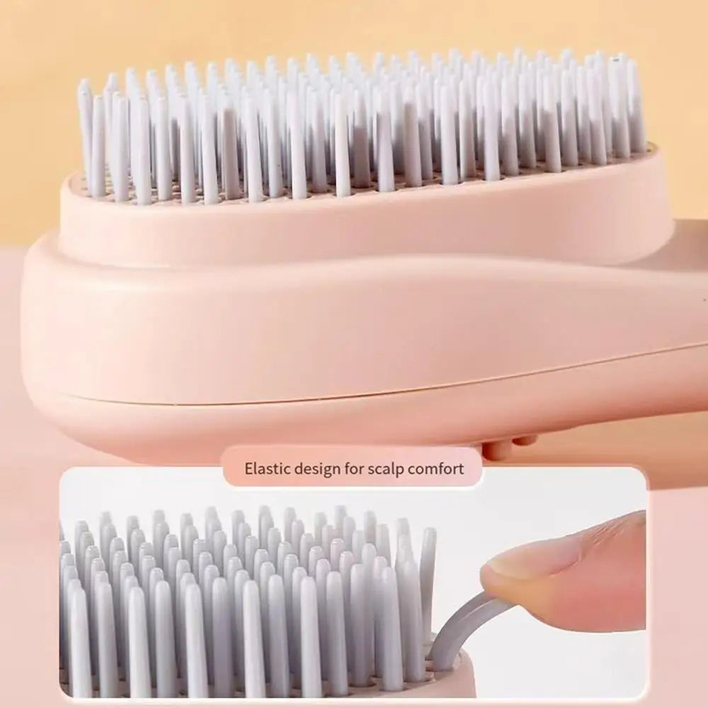 Self-Cleaning Hairbrush and Built-In Scalp Massager