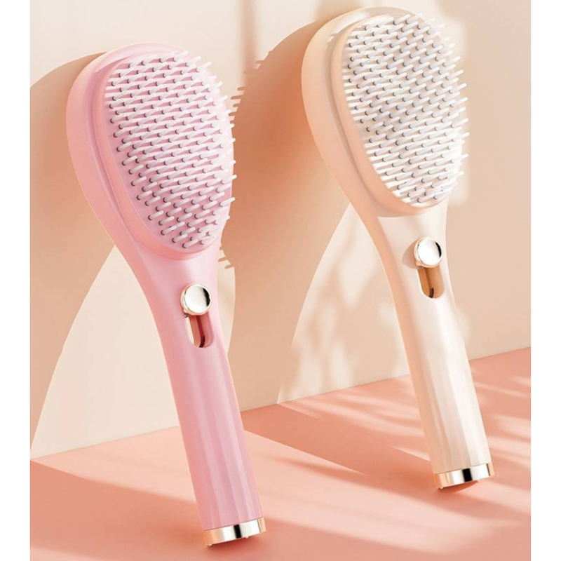 Self-Cleaning Hairbrush and Built-In Scalp Massager
