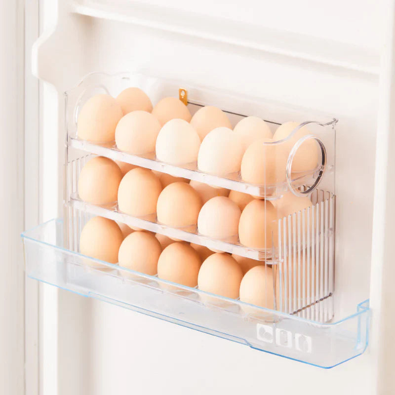Flippable Egg Rack | Smart, Space-Saving Storage for Eggs | Stores 30 Eggs