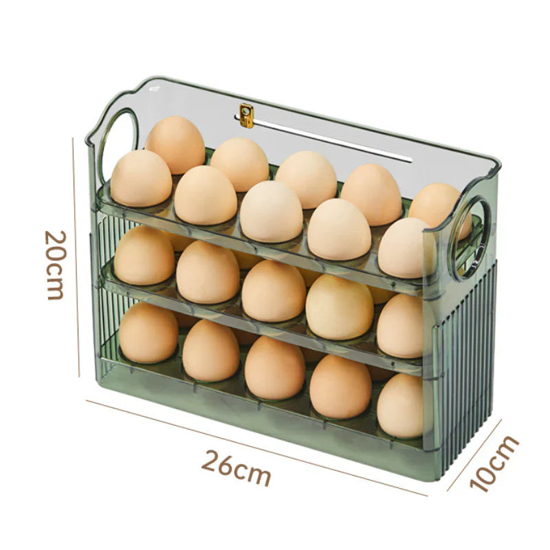 Flippable Egg Rack | Smart, Space-Saving Storage for Eggs | Stores 30 Eggs