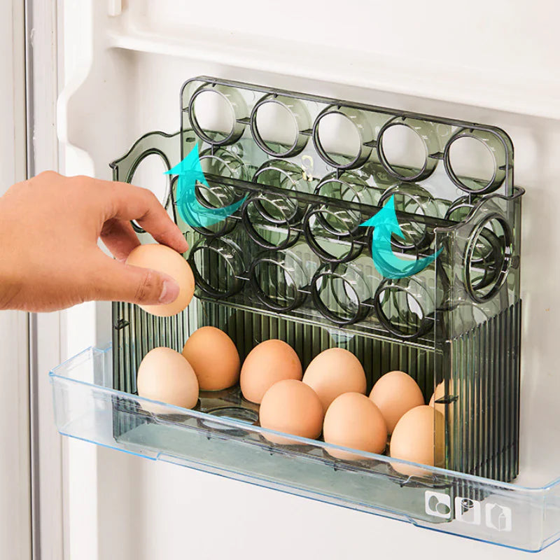Flippable Egg Rack | Smart, Space-Saving Storage for Eggs | Stores 30 Eggs
