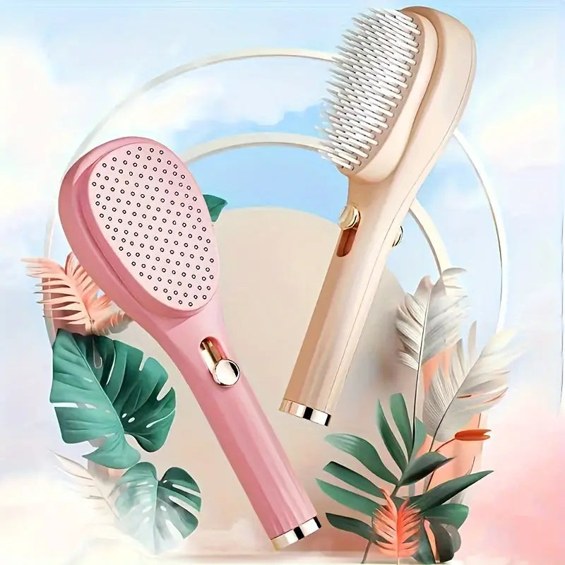 Self-Cleaning Hairbrush and Built-In Scalp Massager