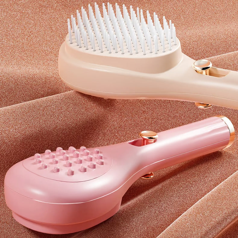 Self-Cleaning Hairbrush and Built-In Scalp Massager