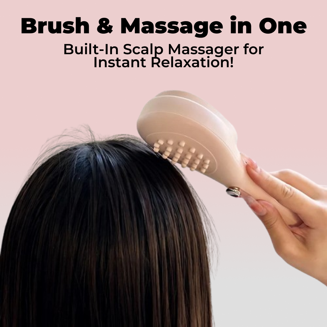 Self-Cleaning Hairbrush and Built-In Scalp Massager
